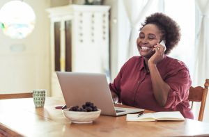 Customer on a cell phone